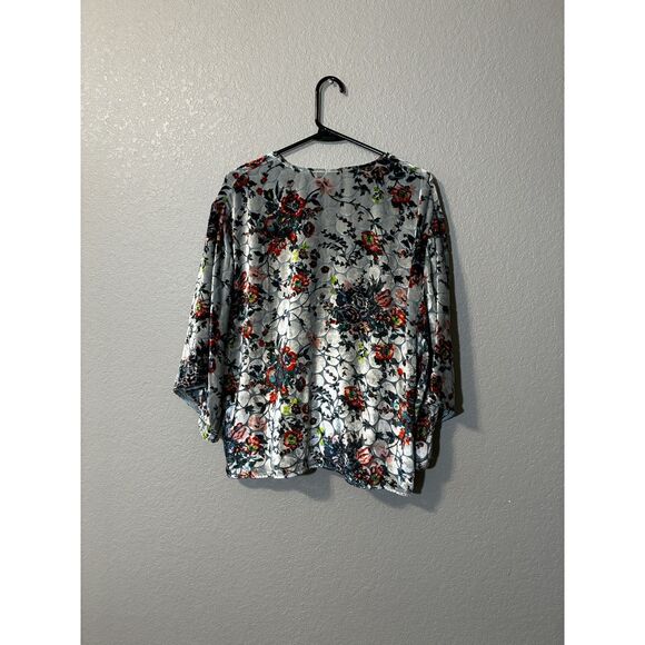 Maeve Anthropologie Umi Burnout Wrap Silk Blouse Large - Picture 6 of 7